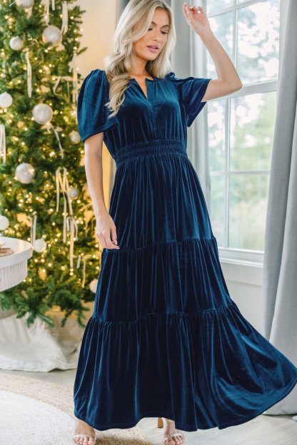 Black Friday Sale 49% OFF🔥 Women‘s Velvet Tiered Maxi Dress (Buy 2 Free Shipping)