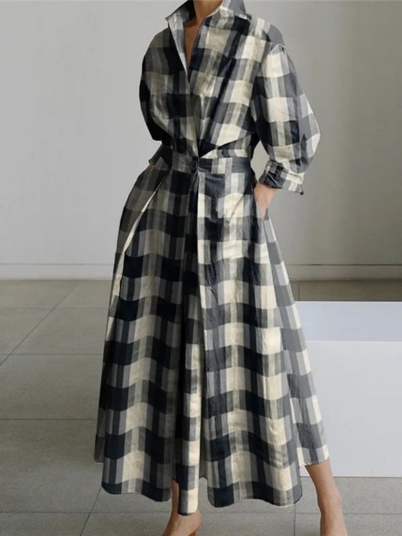 Plain Lapel Shirt Wrap Dress (Buy 2 Free Shipping)
