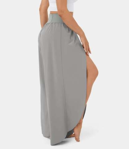 High Waisted Back Waistband Pocket Wide Leg Pants(Buy 2 Free Shipping)