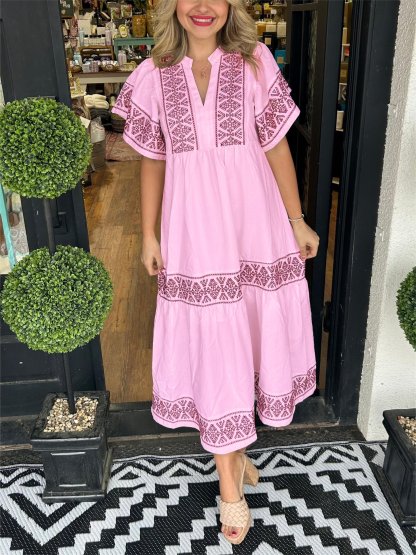 Last Day Promotion🔥V-Neck Boho Maxi Dress (Buy 2 Free Shipping)