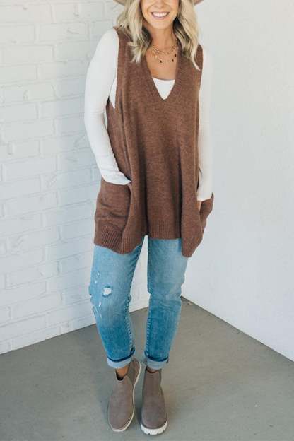 Cozy Pocket Sweater Vest | Buy 2 Free Shipping