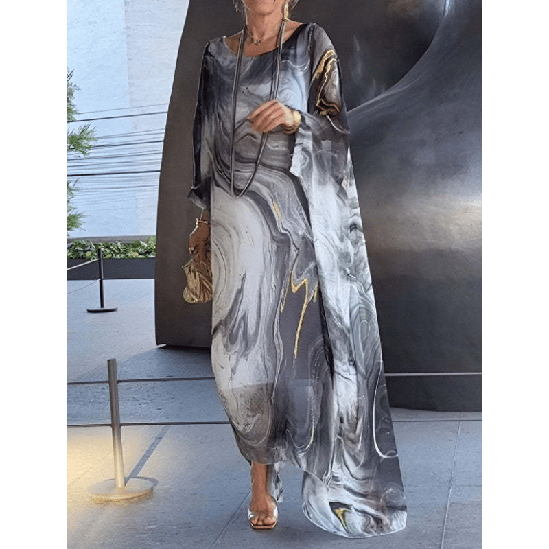 Last Day 49% OFF🔥Elegant Chiffon Marbleized Print Dress(BUY 2 FREE SHIPPING)