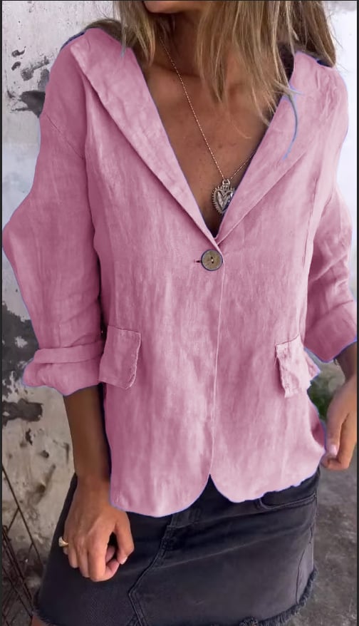 Last Day 49% OFF🔥Cotton and Linen Casual Lapel Single-button Thin Coat (Buy 2 Free Shipping)