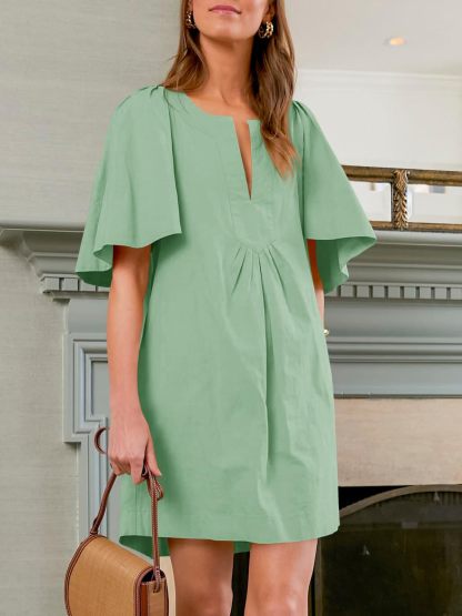 Last Day Promotion🔥Casual V Neck Flowy Mini Dress(Buy 2 Free Shipping)