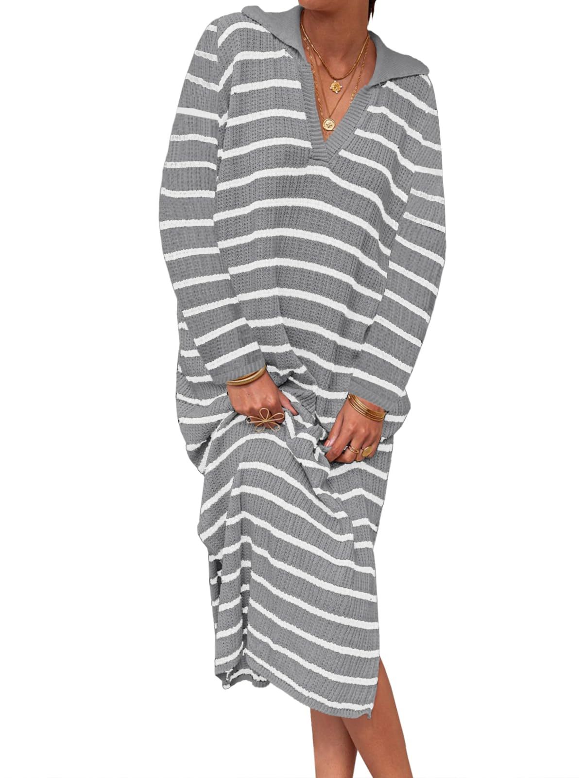 Striped Knit Sweater Dress(Buy 2 Free Shipping)