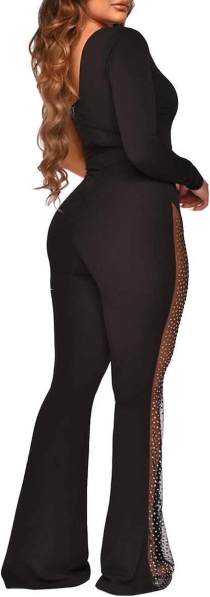 One Shoulder Bodycon Rhinestone Leg Jumpsuit (Buy 2 Free Shipping)
