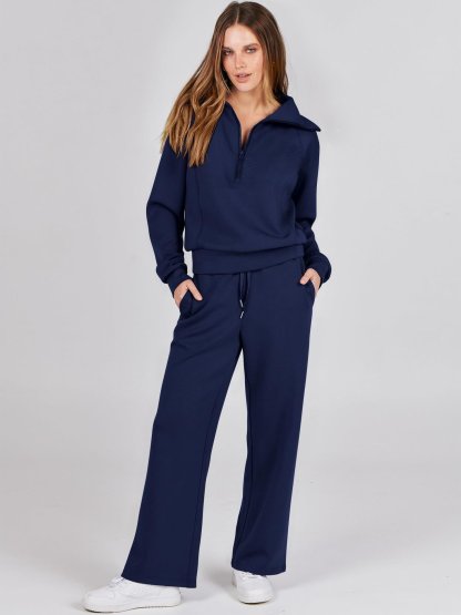 2024 New Year Hot Sale🔥Women's Navy Collar Half Zip Suit (Buy 2 Free Shipping)