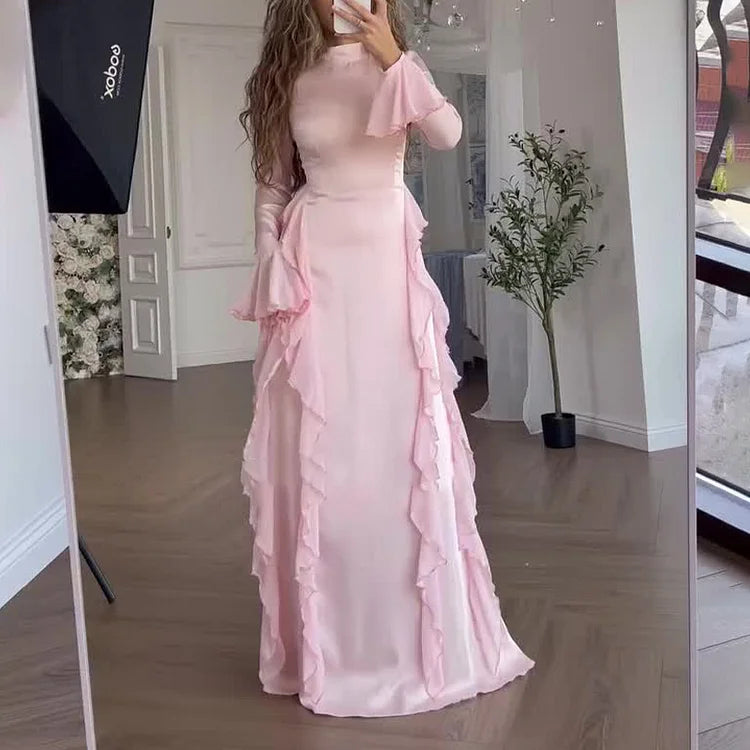 Elegant Ruffle Maxi Dress (Free Shipping)