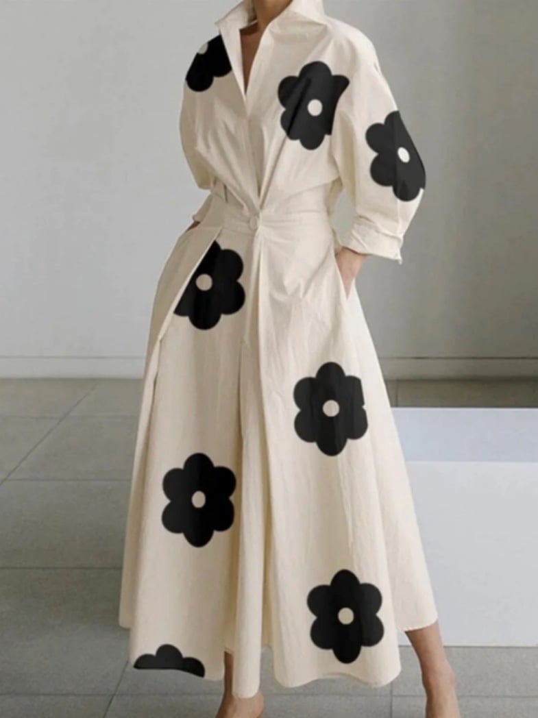 Plain Lapel Shirt Wrap Dress (Buy 2 Free Shipping)