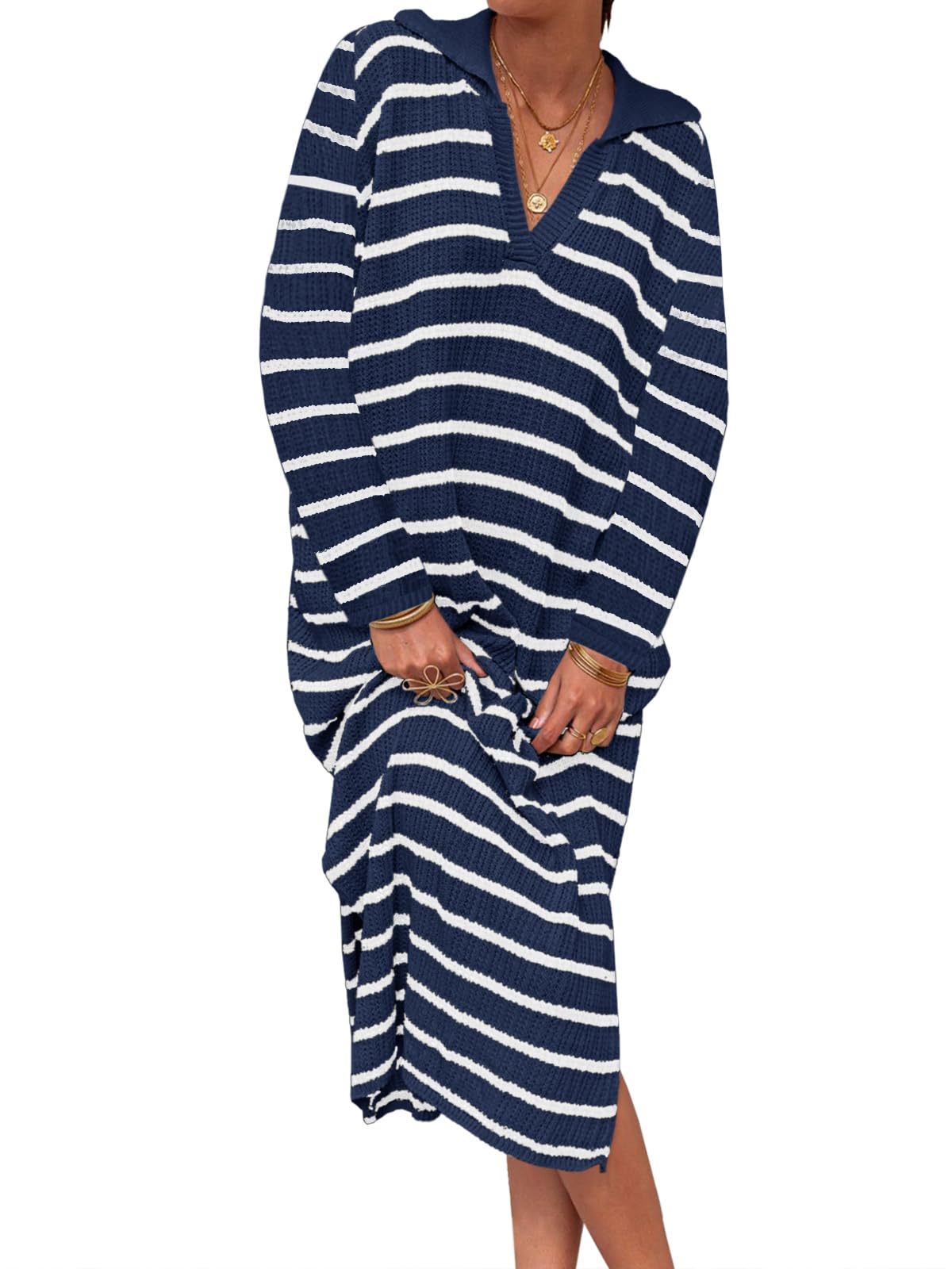 Striped Knit Sweater Dress(Buy 2 Free Shipping)