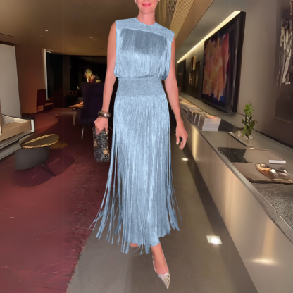 Glamorous Fringe Evening Dress (Buy 2 Free Shipping)