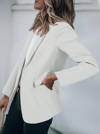 Button Open Front Pocket Blazers Jacket (Buy 2 Free Shipping)