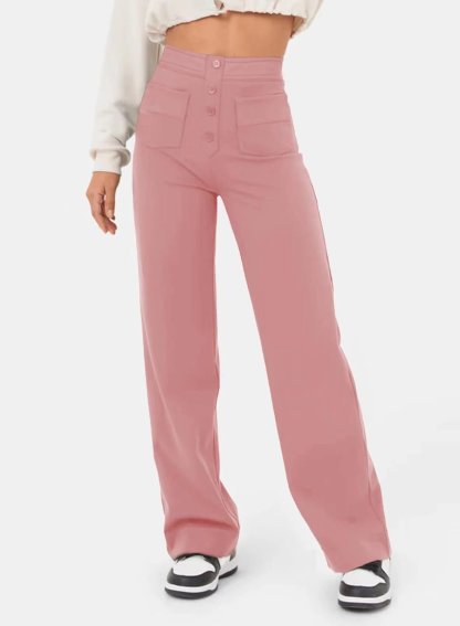 High Waisted Elastic Straight Leg Casual Pants(Buy 2 Free Shipping)