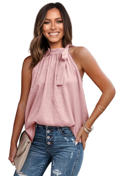 Last Day 70% OFF🔥Sleeveless Tie Mock Neck Summer Tops