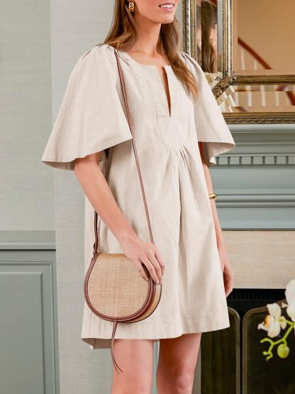 Last Day Promotion🔥Casual V Neck Flowy Mini Dress(Buy 2 Free Shipping)