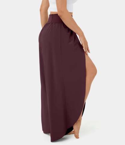 High Waisted Back Waistband Pocket Wide Leg Pants(Buy 2 Free Shipping)