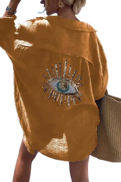 Embroidered Evil Eye Beach Cover-Up Shirt (Buy 2 Free Shipping)