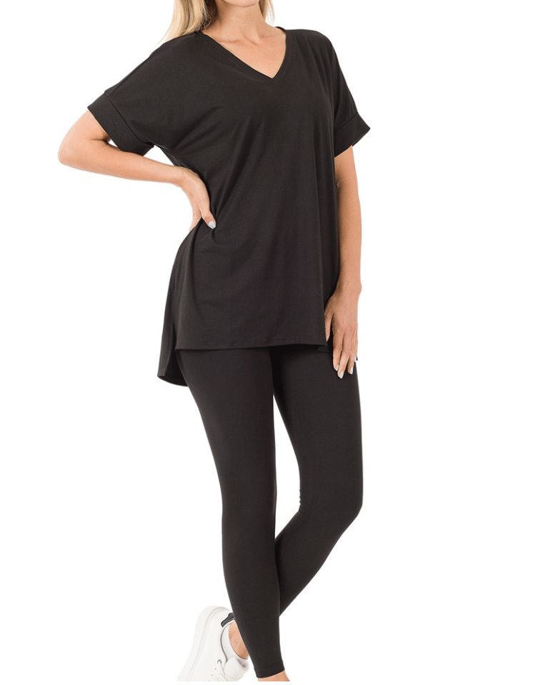 Last Day Promotion🔥Ultra Comfy Short Sleeve Tee and Legging Set (Buy 2 Free Shipping)