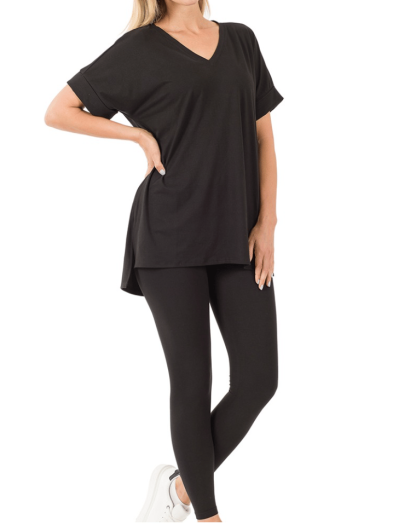Last Day Promotion🔥Ultra Comfy Short Sleeve Tee and Legging Set (Buy 2 Free Shipping)