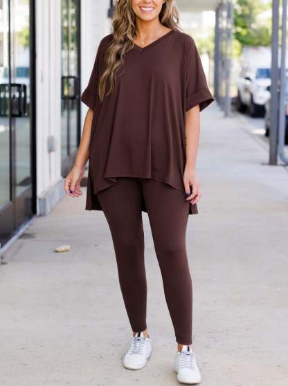 Last Day Promotion🔥Ultra Comfy Short Sleeve Tee and Legging Set (Buy 2 Free Shipping)
