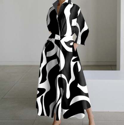 Plain Lapel Shirt Wrap Dress (Buy 2 Free Shipping)