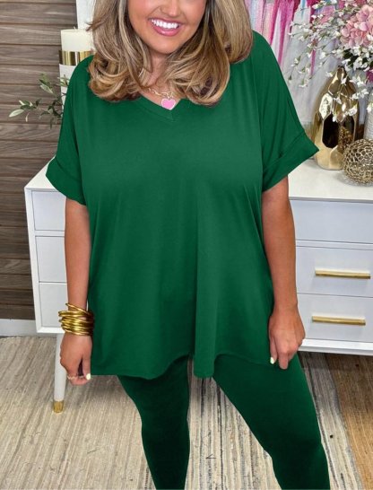 Last Day Promotion🔥Ultra Comfy Short Sleeve Tee and Legging Set (Buy 2 Free Shipping)
