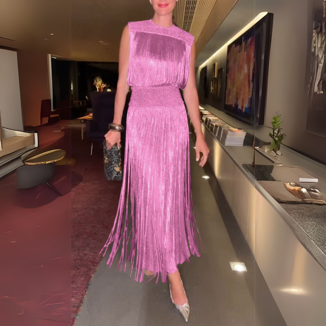 Glamorous Fringe Evening Dress (Buy 2 Free Shipping)
