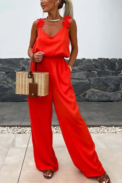 2024 New Arrival🔥Embroidered Flower Suspenders Casual Jumpsuit (Buy 2 Free Shipping)
