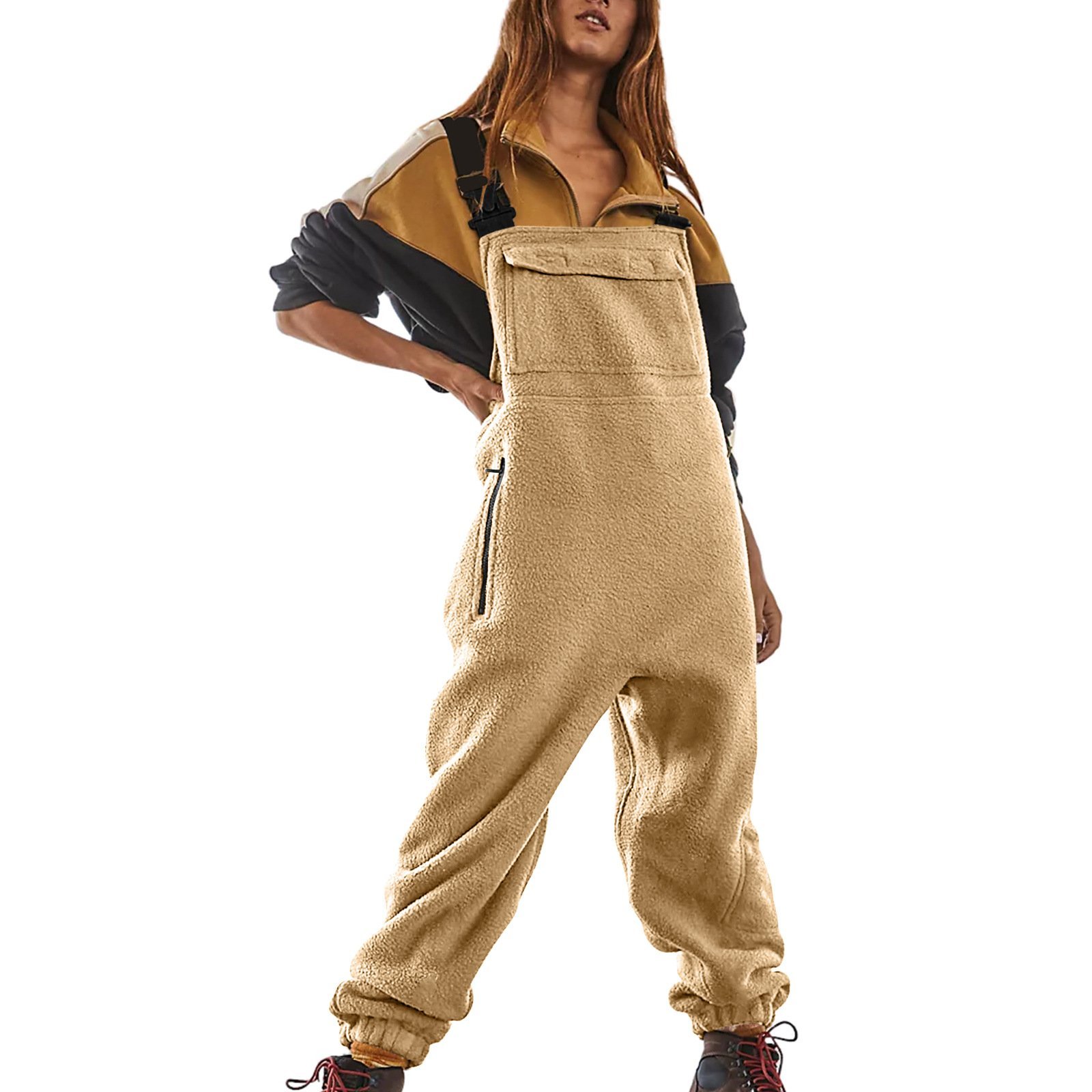 Fleece Warm Overalls Loose Casual Jumpsuits (Buy 2 Free Shipping)