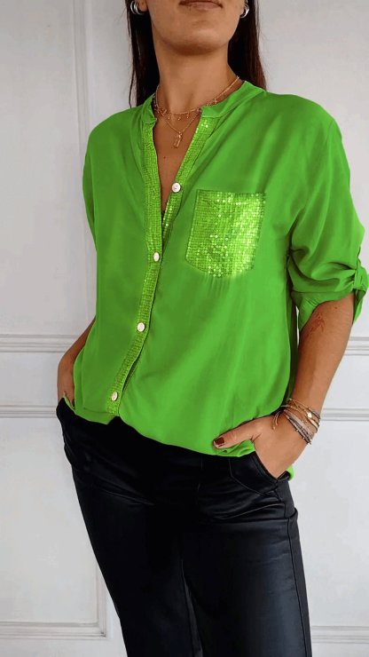2024 HOT SALE🔥V-neck Sequin Casual Top(Buy 2 Free Shipping)