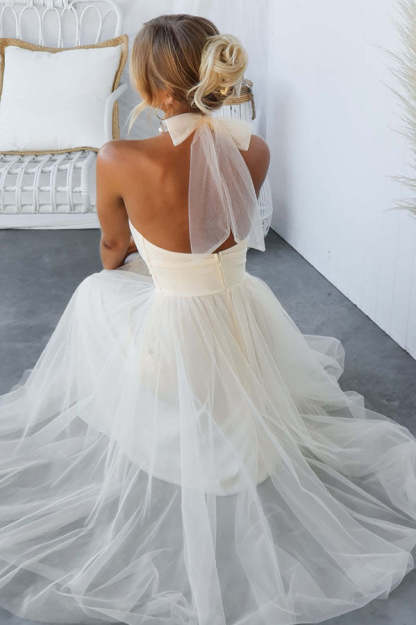 Gathered Detail Halter Maxi Dress
