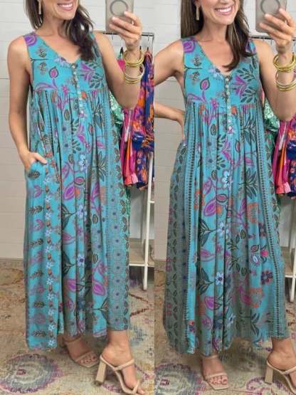 Last Day 49% OFF🔥Vintage Floral Printed Loose Jumpsuit Romper
