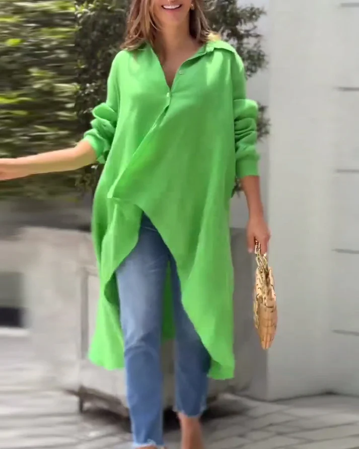 Lapel Irregular Casual Blouse (Buy 2 Free Shipping)