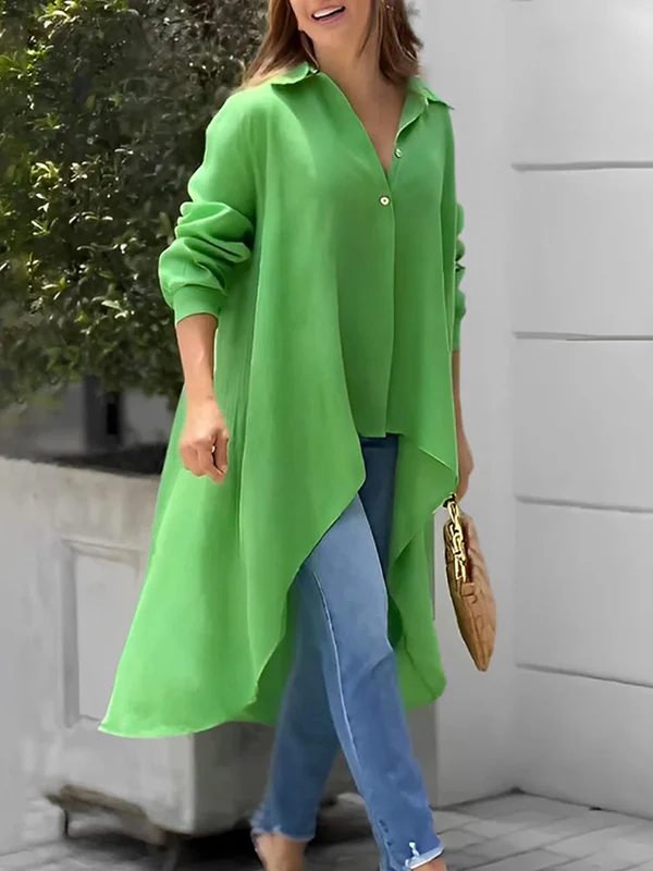 Lapel Irregular Casual Blouse (Buy 2 Free Shipping)