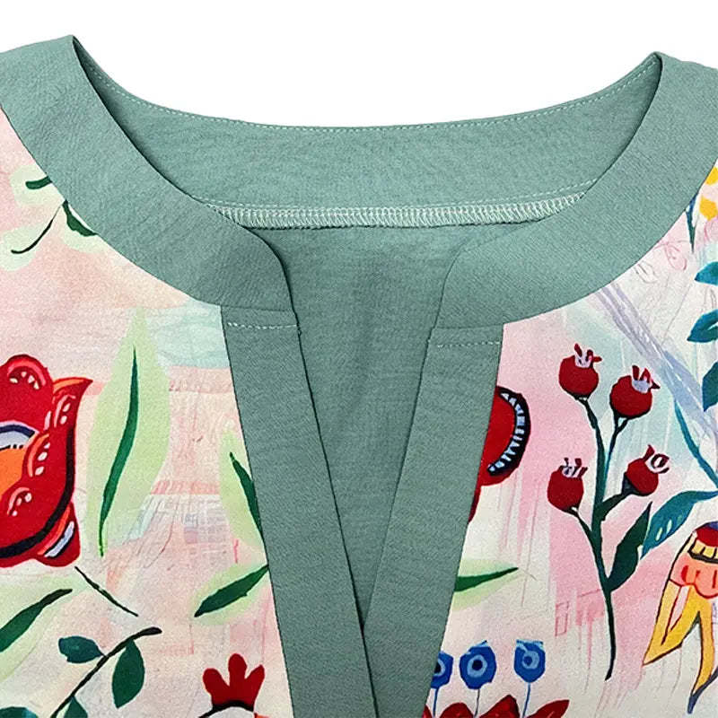 Classy Mixed Floral Vintage Blouse
