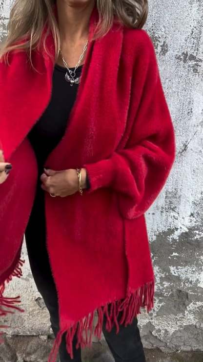 Long Sleeve Casual Tassel Shawl Coat(Buy 2 Free Shipping)