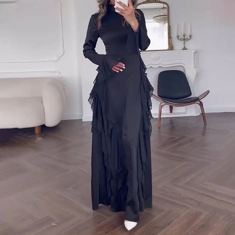 Elegant Ruffle Maxi Dress (Free Shipping)
