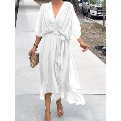 Last Day 49% OFF🔥Elegant V-neck Midi Dress(BUY 2 FREE SHIPPING)