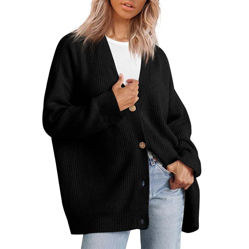 V Neck Knit Cardigan (Buy 2 Free Shipping)