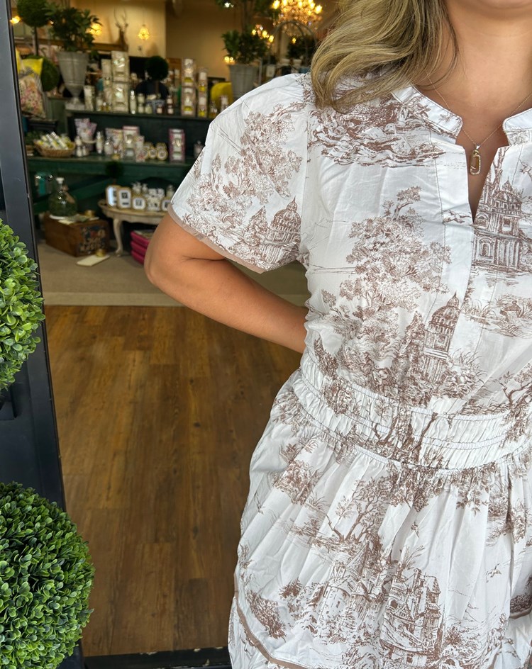 Classic Charm Toile Maxi Dress