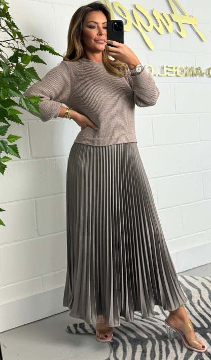 Long Sleeve Jumper & Pleated Bottom Dress (Buy 2 Free Shipping)