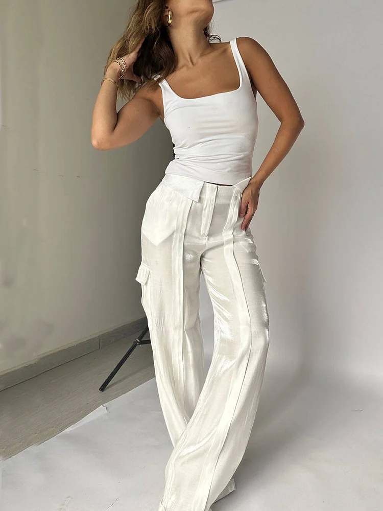 Golden Years Glitter Fabric Wide Leg Pants (Buy 2 Free Shipping)