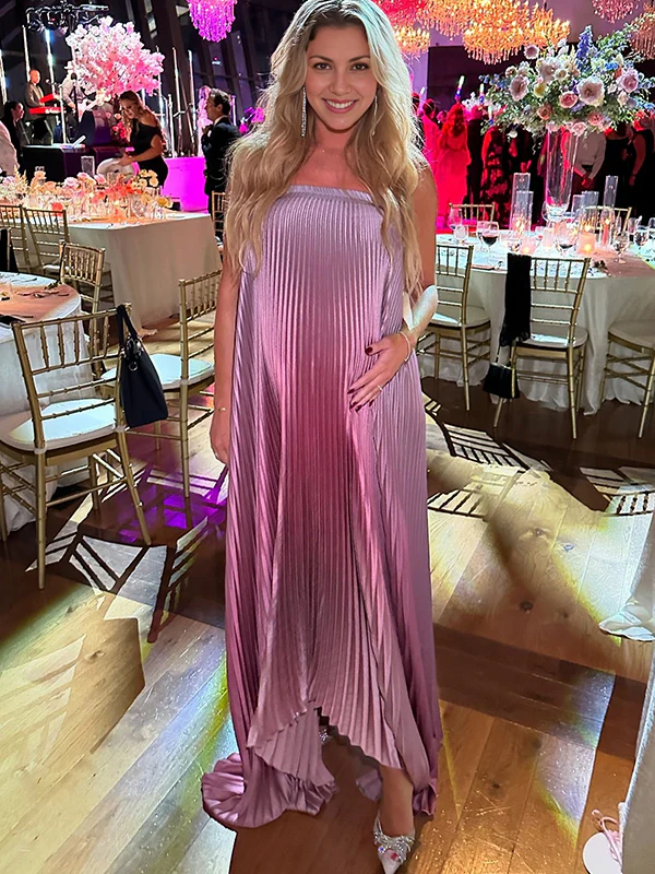 Pleated Irregular Hem Maxi Dress (Buy 2 Free Shipping)