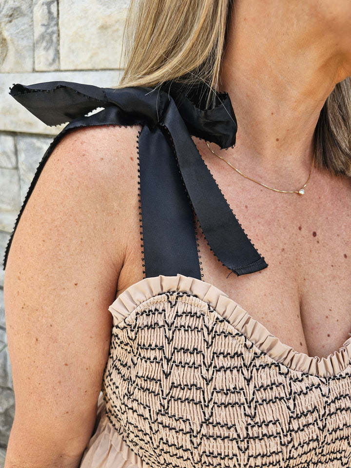 Tie Shoulder Dress (Buy 2 Free Shipping)