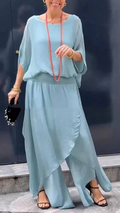 Elegant Asymmetrical Design Relaxed Fit Outfit (Buy 2 Free Shipping)
