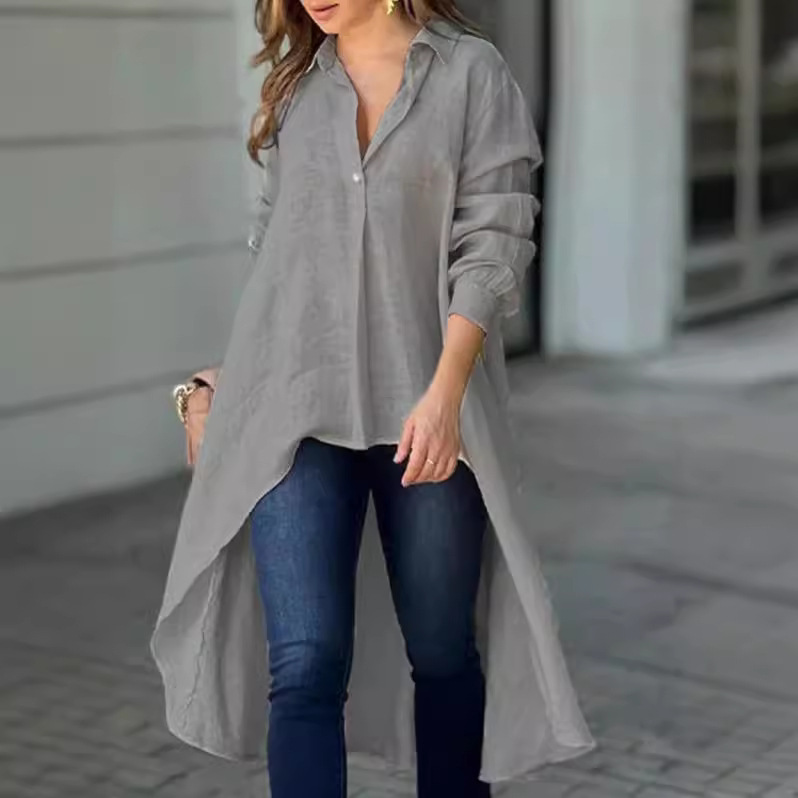 Lapel Irregular Casual Blouse (Buy 2 Free Shipping)