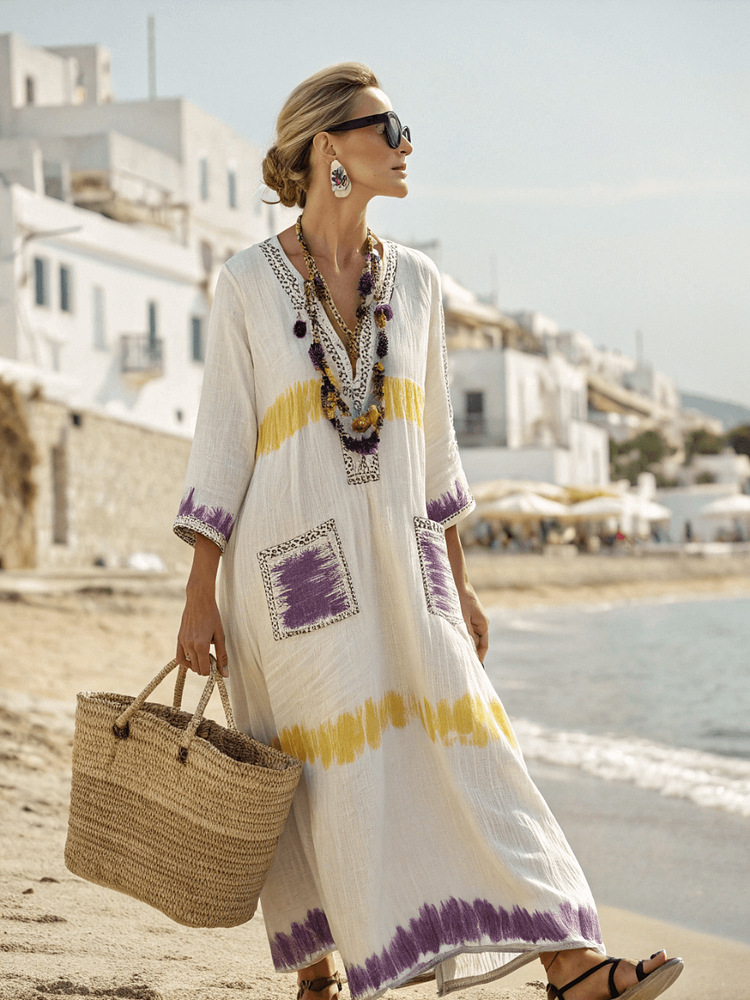 New Summer Foreign Trade Style European And American Amazon Independent Station Hot Style Elegant Large-Size Printed Long Dress