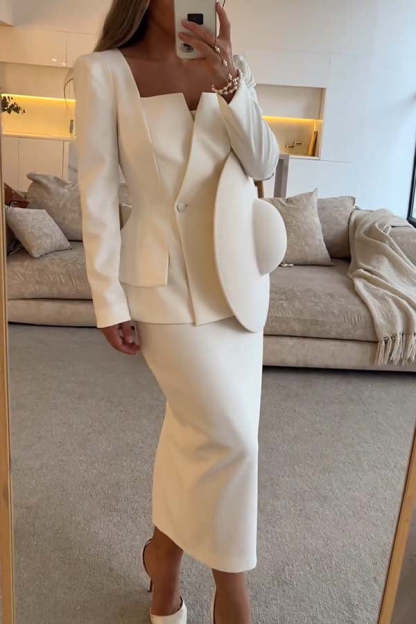Elegant Blazer and Skirts  Suit 2 Pieces Set (Buy 2 Free Shipping)