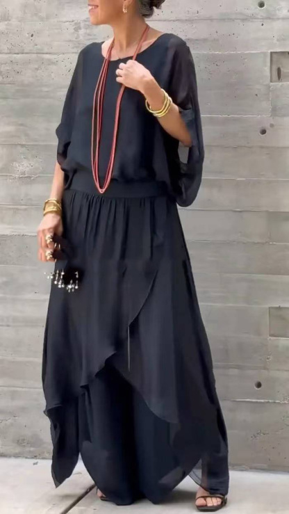 Elegant Asymmetrical Design Relaxed Fit Outfit (Buy 2 Free Shipping)