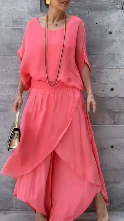 Elegant Asymmetrical Design Relaxed Fit Outfit (Buy 2 Free Shipping)